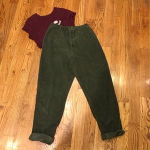 Vintage green corduroy pants